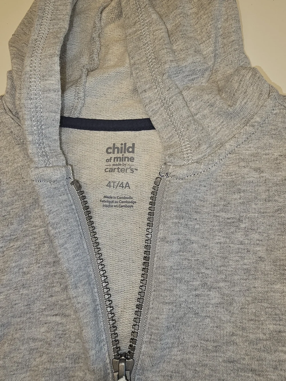 EUC | Carter’s | 4T | Gray Zip Up Hoodie Lightweight Kids Basic Sweatshirt
